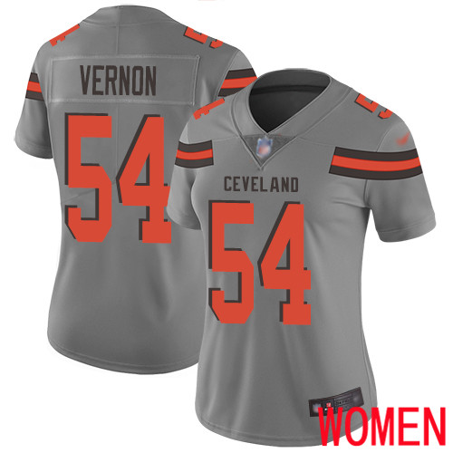 Cleveland Browns Olivier Vernon Women Gray Limited Jersey #54 NFL Football Inverted Legend